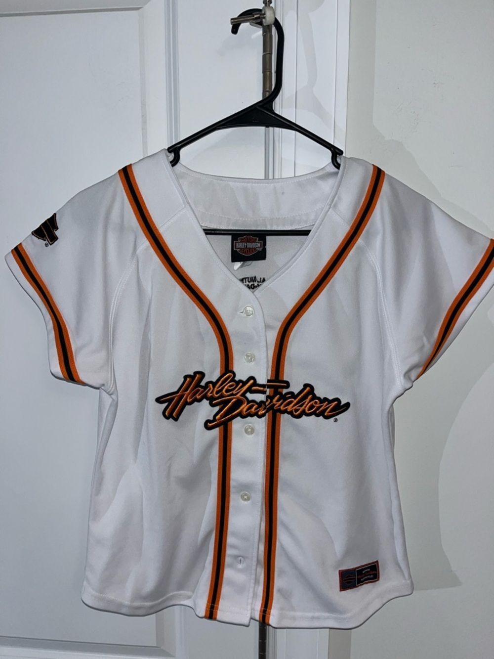 Harley-Davidson Women's Baseball Jersey M black River Falls, Wisconsin Al muth